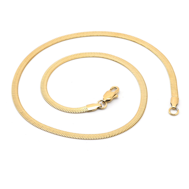 Titanium Stainless Steel Herringbone  Chain Necklace/Bracelet 18k Gold/Stainless High Polish 2.6-5mm