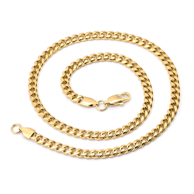 Titanium Stainless Steel Miami Cuban Link Chain Necklace 5/8mm